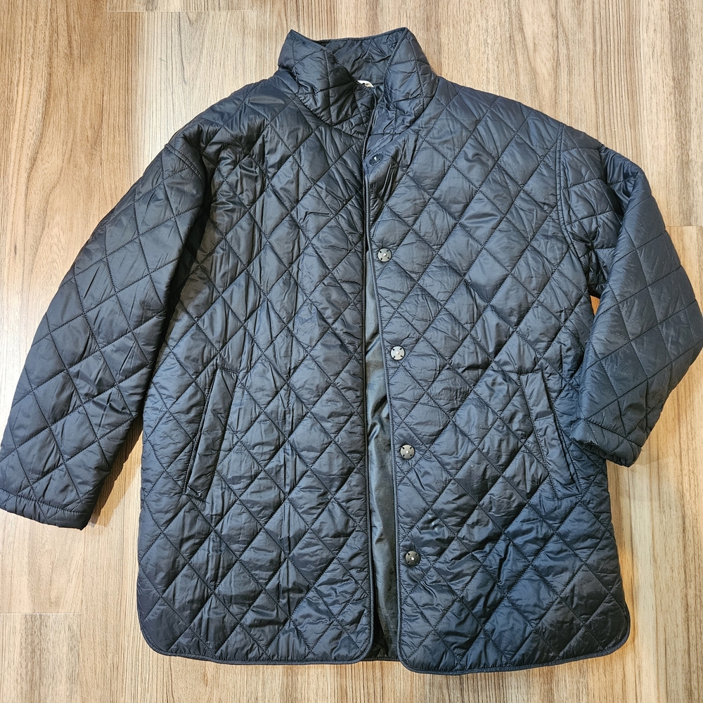 Time and Tru Black Quilted Jacket Size Large